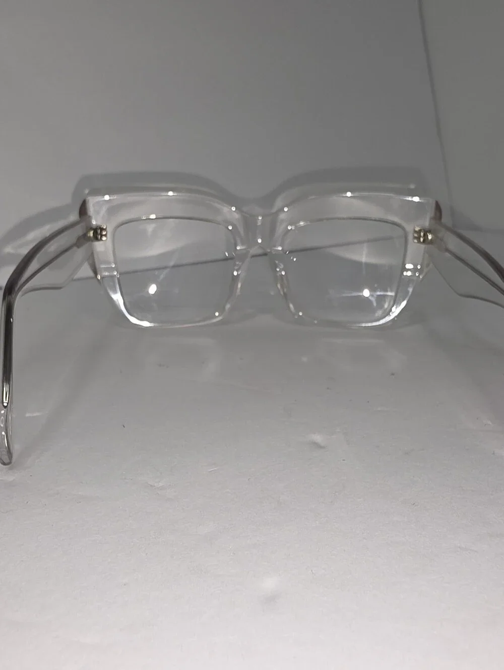 Oversized Square Fashion Eyeglass Frames Clear & Black Bundle 2 Pairs